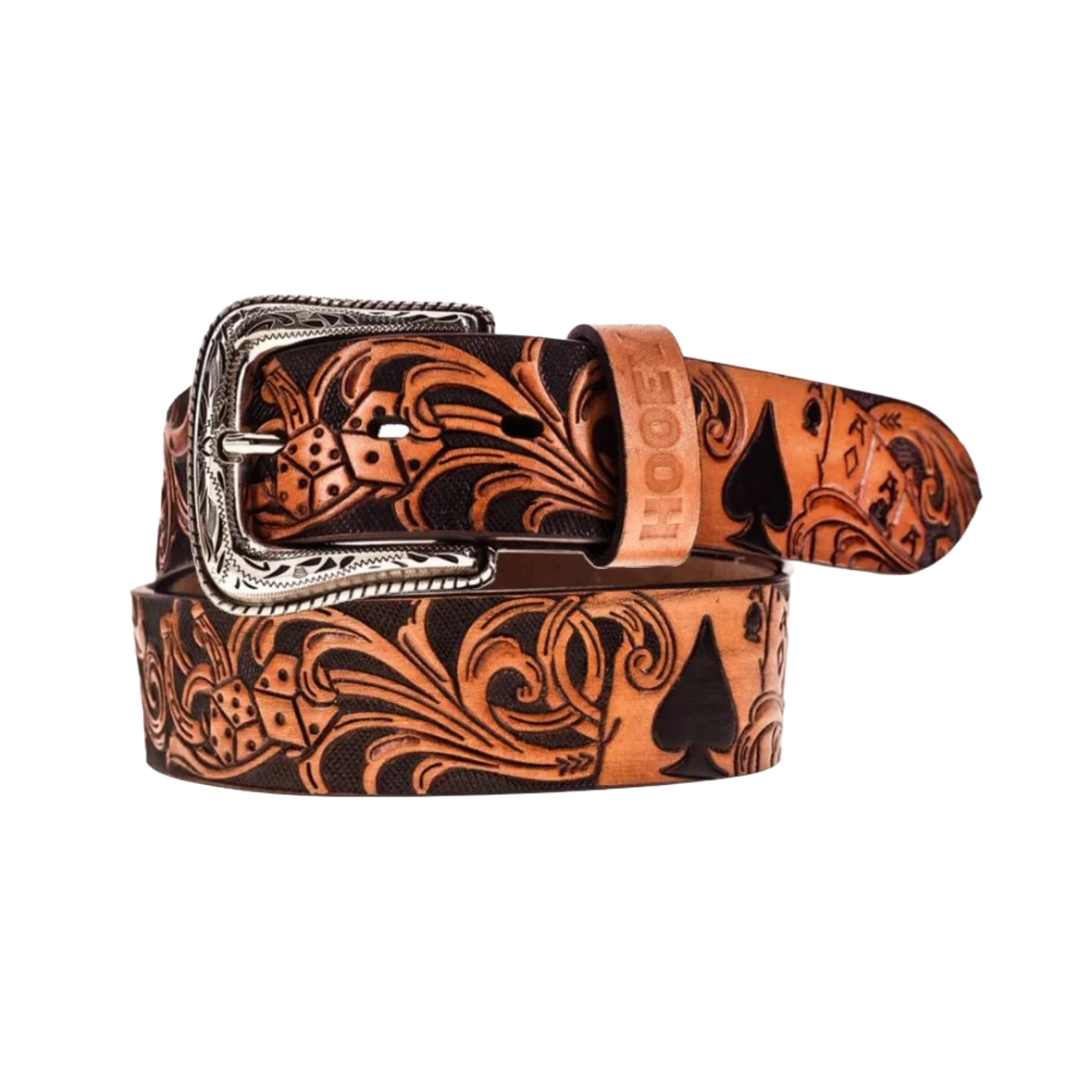 Hooey Gambler Filigree Brown Leather Belt HMBLT068 1 Hooey Gambler Filigree Brown Leather Belt HMBLT068