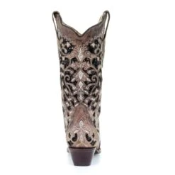 Corral Boots Corral Ladies Ashley Brown Floral & Black Sequin Inlay Boots A3569 -Wildwest Boot Store imgAlta10