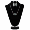 Blazin Roxx Ladies Oblong Marble Blue Bead Jewelry Set 3056088