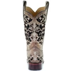 Corral Boots Corral Ladies Brown Black Inlay Floral Embroidery & Studs Boots A3648 -Wildwest Boot Store white 2000280080 200 P4
